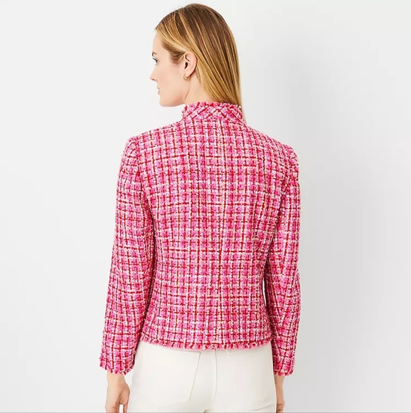 Ann Taylor Pink Tweed Blazer - Picture 2 of 8
